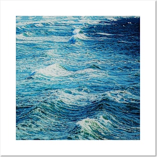 Blue Ocean Waves Rolling on the California Coast Posters and Art